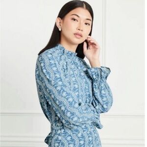 Hill House Millie Top Trailing Vine Blue Blouse